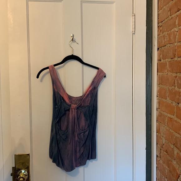 Tie dye pink, blue, and purple top with open back - Picture 2 of 2